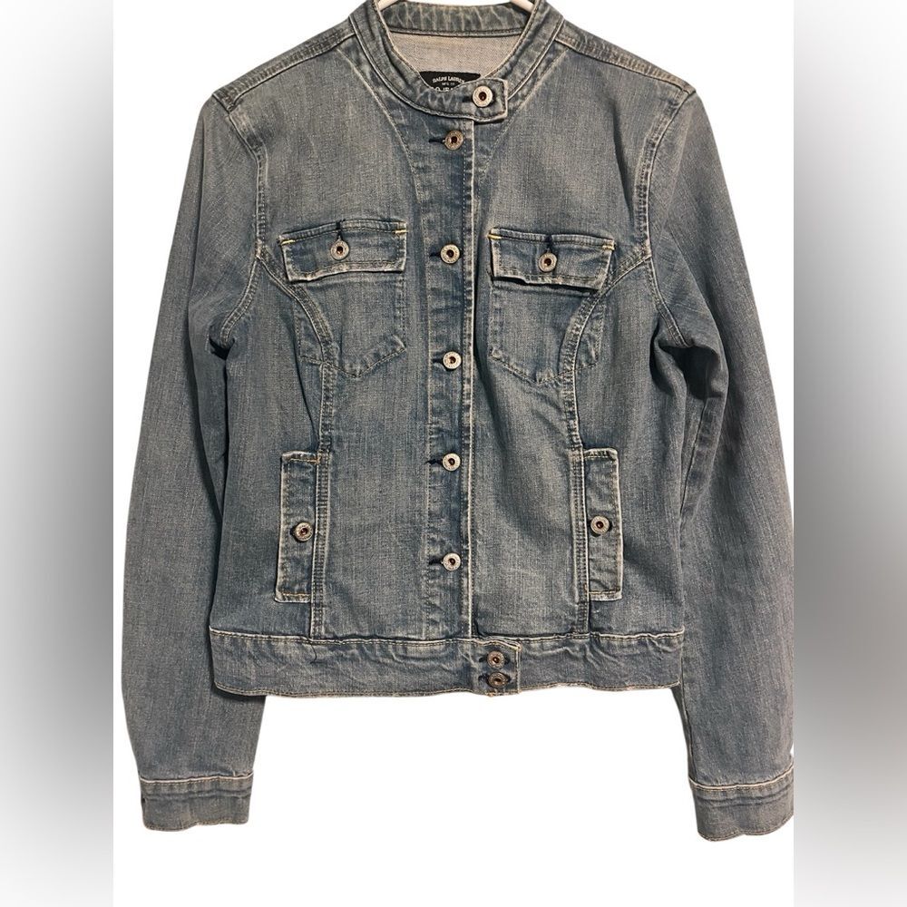 Ralph Lauren Women’s Jean Jacket Stretch Natalie Large - Picture 4 of 10